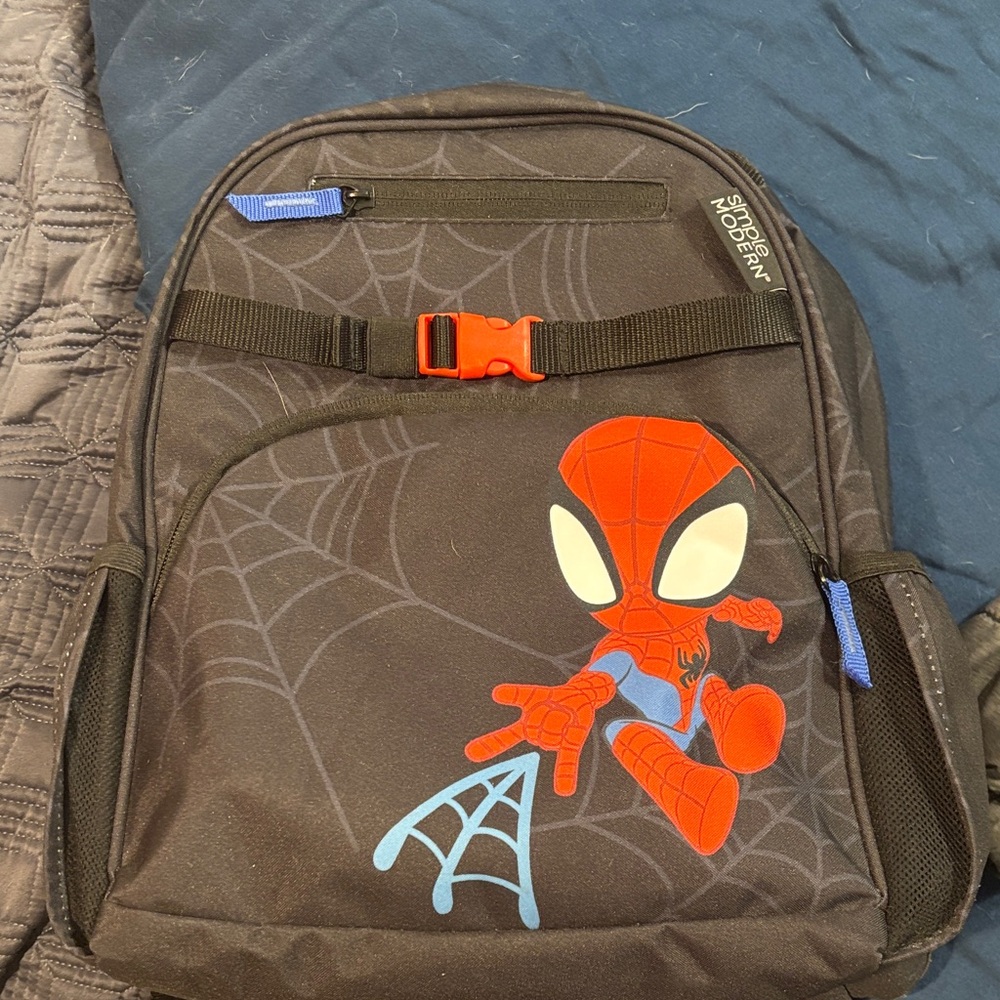 Spiderman Kids Backpack - Black, Red, and Blue